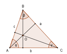 L'immagine mostra un triangolo con le tre altezze disegnate