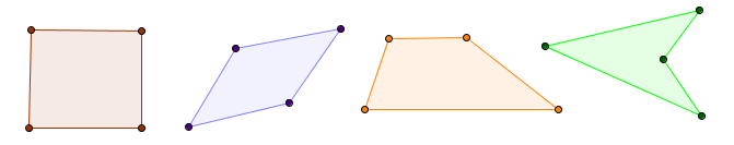 L'immagine mostra alcuni quadrilateri